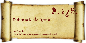 Mohaupt Ágnes névjegykártya
